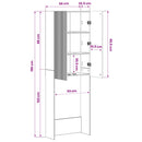 vidaXL WC Szekrény ARNHEM Magasfényű Fehér 66 x 25,5 x 190 cm