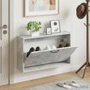 vidaXL Fali Cipőtartó HAARLEM 71 x 17 x 43 cm Szerelt Fa Betonszürke
