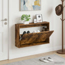 vidaXL Fali Cipőtartó HAARLEM 71 x 17 x 43 cm Szerelt Fa Füstös Tölgy