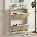 vidaXL Fali Cipőtartó HAARLEM 71 x 17 x 86 cm Szerelt Fa Sonoma Tölgy