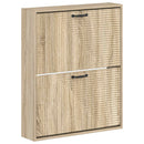 vidaXL Fali Cipőtartó HAARLEM 71 x 17 x 86 cm Szerelt Fa Sonoma Tölgy
