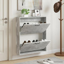 vidaXL Fali Cipőtartó HAARLEM 71 x 17 x 86 cm Szerelt Fa Betonszürke