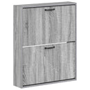 vidaXL Fali Cipőtartó HAARLEM 71 x 17 x 86 cm Szerelt Fa Szürke Sonoma