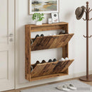 vidaXL Fali Cipőtartó HAARLEM 71 x 17 x 86 cm Szerelt Fa Antik Fa
