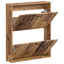 vidaXL Fali Cipőtartó HAARLEM 71 x 17 x 86 cm Szerelt Fa Antik Fa
