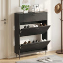 vidaXL Cipőszekrény HAARLEM 78 x 24 x 103 cm Szerelt Fa Fekete