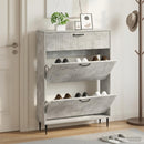 vidaXL Cipőszekrény HAARLEM 78 x 24 x 103 cm Szerelt Fa Betonszürke