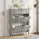 vidaXL Cipőszekrény HAARLEM 78 x 24 x 103 cm Szerelt Fa Szürke Sonoma