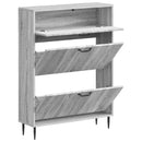 vidaXL Cipőszekrény HAARLEM 78 x 24 x 103 cm Szerelt Fa Szürke Sonoma
