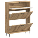 vidaXL Cipőszekrény HAARLEM 78 x 24 x 103 cm Szerelt Fa Kézműves Tölgy
