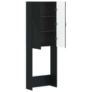 vidaXL WC Szekrény HAARLEM Fekete 66 x 25,5 x 190 cm Szerelt Fa