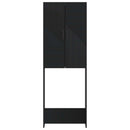 vidaXL WC Szekrény HAARLEM Fekete 66 x 25,5 x 190 cm Szerelt Fa