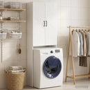 vidaXL WC Szekrény HAARLEM Magasfényű Fehér 66 x 25,5 x 190 cm