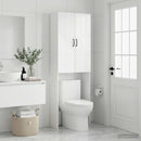 vidaXL WC Szekrény HAARLEM Magasfényű Fehér 66 x 25,5 x 190 cm