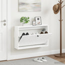 vidaXL Fali Cipőtartó DELFT 71 x 17 x 43 cm Szerelt Fa Fehér