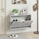 vidaXL Fali Cipőtartó DELFT 71 x 17 x 43 cm Szerelt Fa Betonszürke