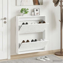 vidaXL Fali Cipőtartó DELFT 71 x 17 x 86 cm Szerelt Fa Fehér
