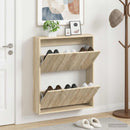 vidaXL Fali Cipőtartó DELFT 71 x 17 x 86 cm Szerelt Fa Sonoma Tölgy