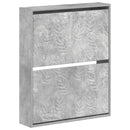 vidaXL Fali Cipőtartó DELFT 71 x 17 x 86 cm Szerelt Fa Betonszürke