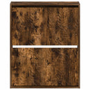 vidaXL Fali Cipőtartó DELFT 71 x 17 x 86 cm Szerelt Fa Füstös Tölgy