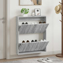 vidaXL Fali Cipőtartó DELFT 71 x 17 x 86 cm Szerelt Fa Szürke Sonoma