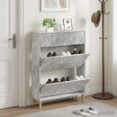 vidaXL Cipőszekrény DELFT 78 x 24 x 103 cm Szerelt Fa Betonszürke