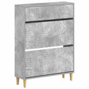 vidaXL Cipőszekrény DELFT 78 x 24 x 103 cm Szerelt Fa Betonszürke