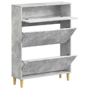 vidaXL Cipőszekrény DELFT 78 x 24 x 103 cm Szerelt Fa Betonszürke