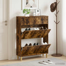 vidaXL Cipőszekrény DELFT 78 x 24 x 103 cm Szerelt Fa Füstös Tölgy