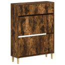 vidaXL Cipőszekrény DELFT 78 x 24 x 103 cm Szerelt Fa Füstös Tölgy