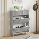 vidaXL Cipőszekrény DELFT 78 x 24 x 103 cm Szerelt Fa Szürke Sonoma
