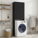 vidaXL WC Szekrény DELFT Fekete 66 x 25,5 x 190 cm Szerelt Fa