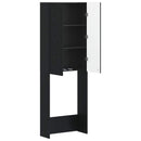 vidaXL WC Szekrény DELFT Fekete 66 x 25,5 x 190 cm Szerelt Fa