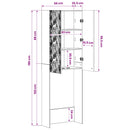 vidaXL WC Szekrény DELFT Antik Fa 66 x 25,5 x 190 cm Szerelt Fa