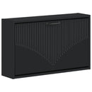 vidaXL Fali Cipőtartó HOORN 71 x 17 x 43 cm Szerelt Fa Fekete