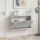 vidaXL Fali Cipőtartó HOORN 71 x 17 x 43 cm Szerelt Fa Betonszürke