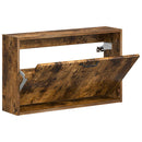 vidaXL Fali Cipőtartó HOORN 71 x 17 x 43 cm Szerelt Fa Füstös Tölgy