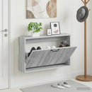 vidaXL Fali Cipőtartó HOORN 71 x 17 x 43 cm Szerelt Fa Szürke Sonoma