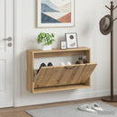 vidaXL Fali Cipőtartó HOORN 71 x 17 x 43 cm Szerelt Fa Kézműves Tölgy
