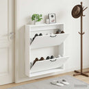 vidaXL Fali Cipőtartó HOORN 71 x 17 x 86 cm Szerelt Fa Fehér