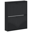 vidaXL Fali Cipőtartó HOORN 71 x 17 x 86 cm Szerelt Fa Fekete
