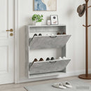vidaXL Fali Cipőtartó HOORN 71 x 17 x 86 cm Szerelt Fa Betonszürke
