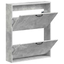 vidaXL Fali Cipőtartó HOORN 71 x 17 x 86 cm Szerelt Fa Betonszürke