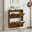 vidaXL Fali Cipőtartó HOORN 71 x 17 x 86 cm Szerelt Fa Füstös Tölgy