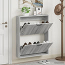 vidaXL Fali Cipőtartó HOORN 71 x 17 x 86 cm Szerelt Fa Szürke Sonoma