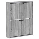 vidaXL Fali Cipőtartó HOORN 71 x 17 x 86 cm Szerelt Fa Szürke Sonoma