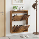 vidaXL Fali Cipőtartó HOORN 71 x 17 x 86 cm Szerelt Fa Antik Fa