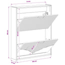 vidaXL Fali Cipőtartó HOORN 71 x 17 x 86 cm Szerelt Fa Antik Fa