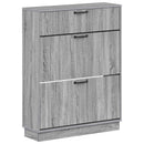 vidaXL Cipőszekrény HOORN 78 x 24 x 100 cm Szerelt Fa Szürke Sonoma