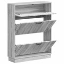 vidaXL Cipőszekrény HOORN 78 x 24 x 100 cm Szerelt Fa Szürke Sonoma